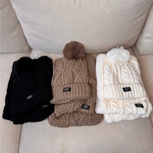 Black UGG scarf and hat set NWT